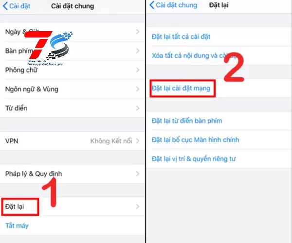 Chọn Đặt lại cài đặt mạng