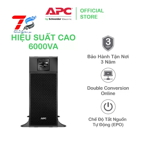 APC SRT6KRMXLI Smart-UPS On-Line, 6kVA/6kW, Rackmount 4U, 230V, 6x C13 – Công ty TNHH Thương Mại ITN