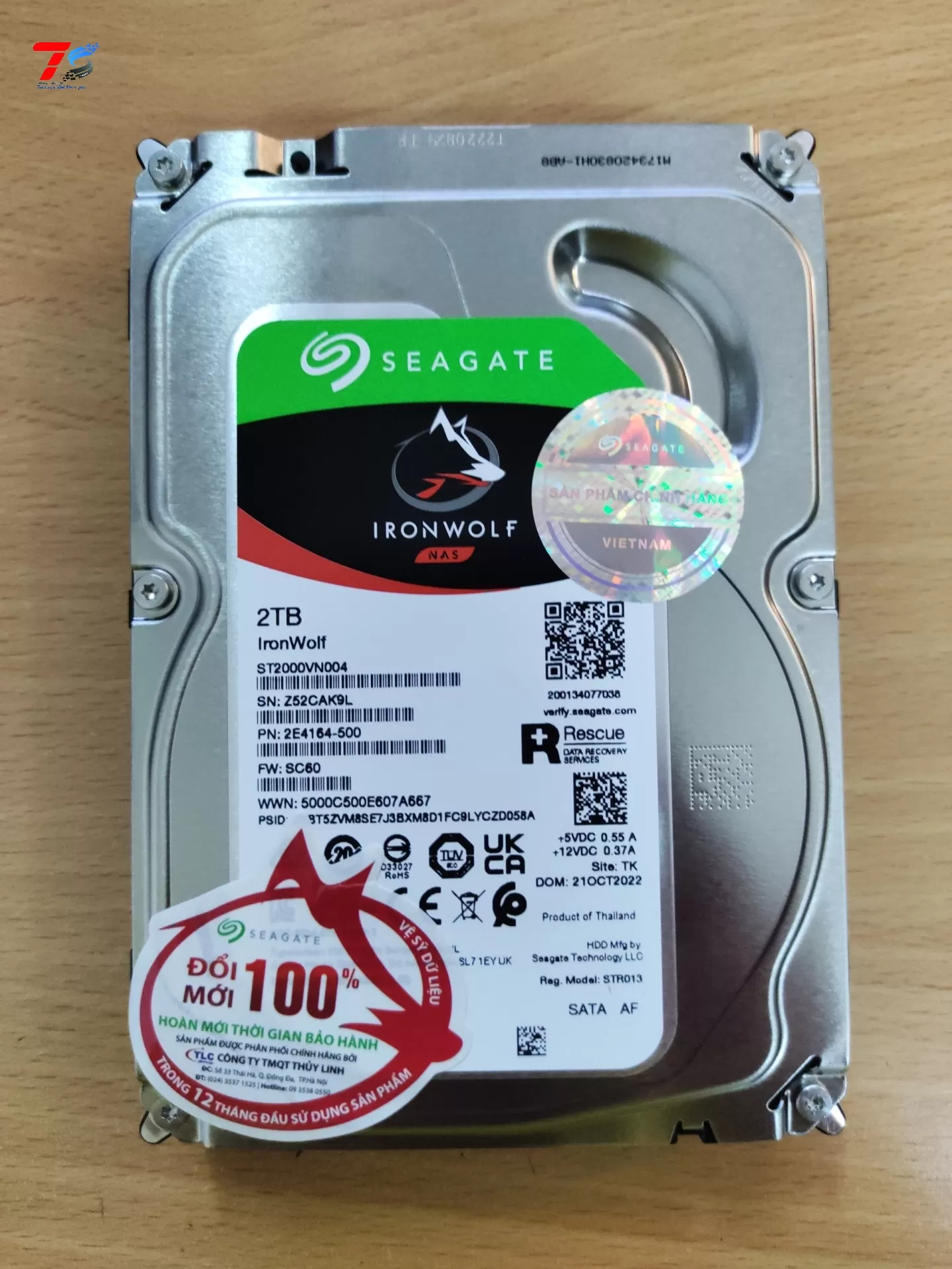 Ổ cứng Seagate Ironwolf 2TB SATA 3.5 inch Sata 6Gb/s - ST2000VN004