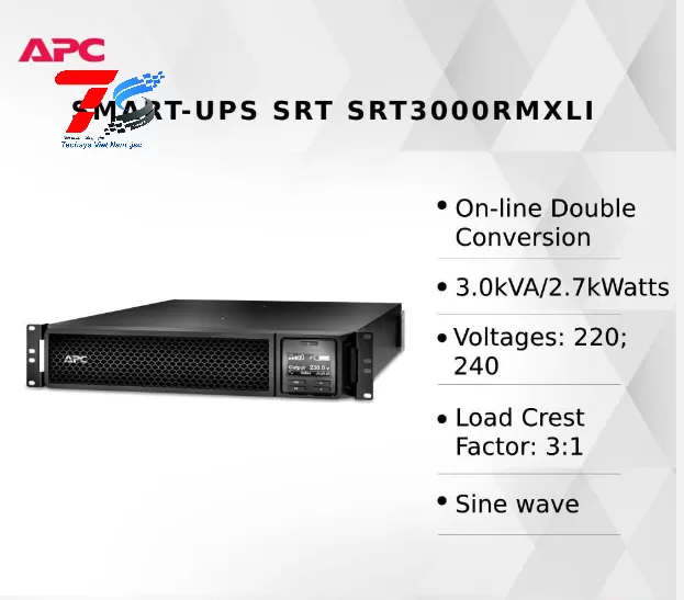 Bộ Lưu Điện Online APC Smart-UPS SRT3000RMXLI (3KVA/2.7KW)